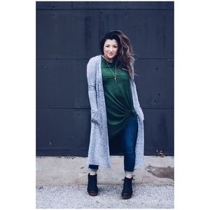 LULAROE Marled Gray Knit Sarah Cardigan Sweater E4